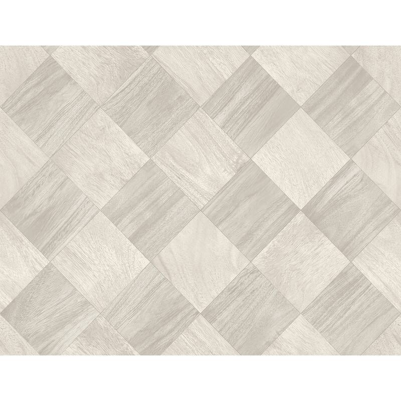 A-Street Prints Thriller Light Grey Wood Tile Wallpaper