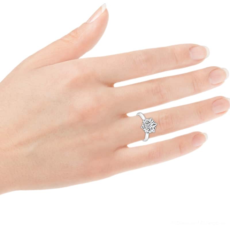 VS 2 1/2CT Lab Grown Diamond 6-Prong Solitaire Engagement Ring White Gold
