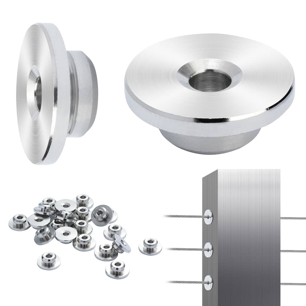 UIMOSO 51Pack Cable Railing Kit 1/8" Wheel Protector Sleeves, Bundle with Black Invisible 1/8" Swage Tensioner and Terminal