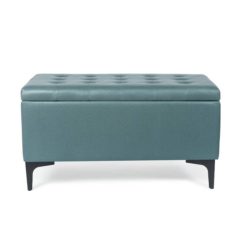 Adeco 31.5" Storage Ottoman Bench with Metal Legs