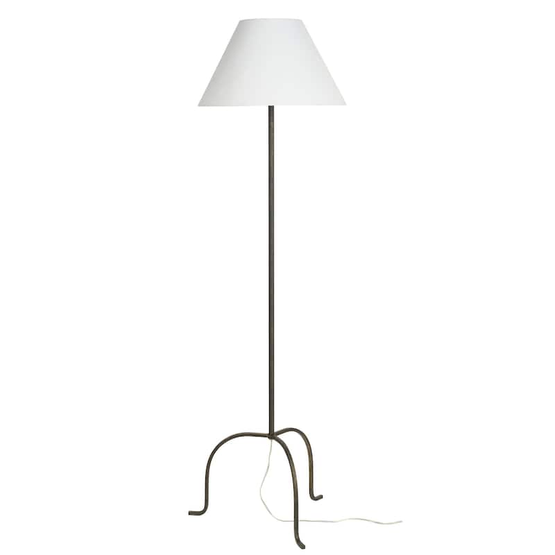 Nourison 66" Black Antiqued Wrought Iron Tripod Floor Lamp