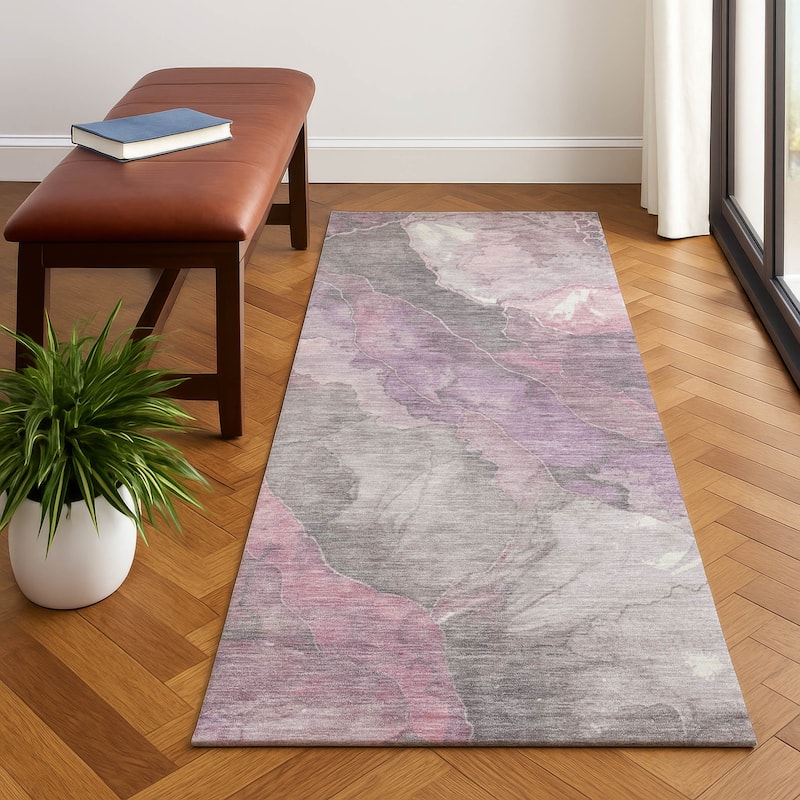 Premium Washable Super Soft Abstract Mayfield Rug - Blush - 2'3" x 7'6"