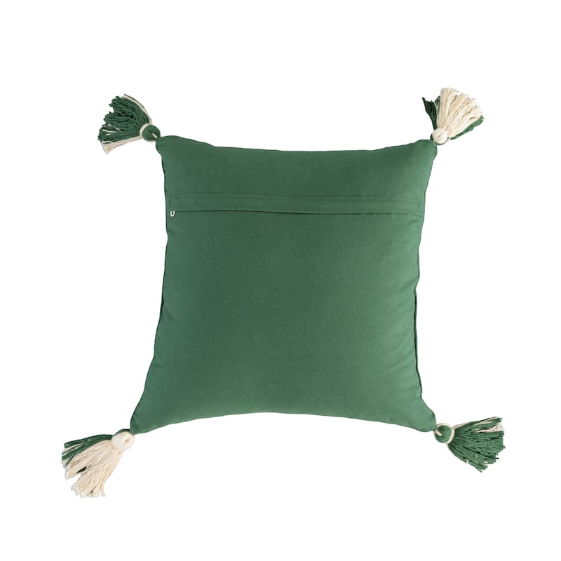 Rizzy Home Sweater Knit Green/Cream Tree Holiday Throw Pillow