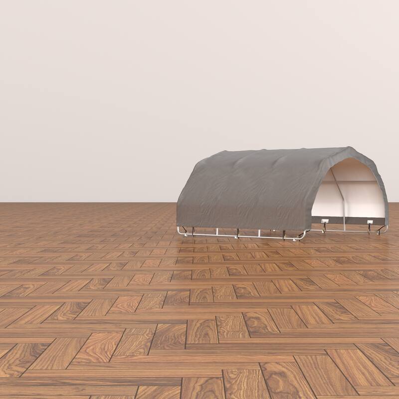 Silver-Gray Steel-Framed Outdoor Tool Sheds Canopy, Waterproof, Resists Tear, UV & Corrosion