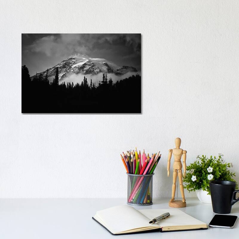 iCanvas "Mountain Black And White" by Karen Mandau Canvas Print - 8x12x0.75