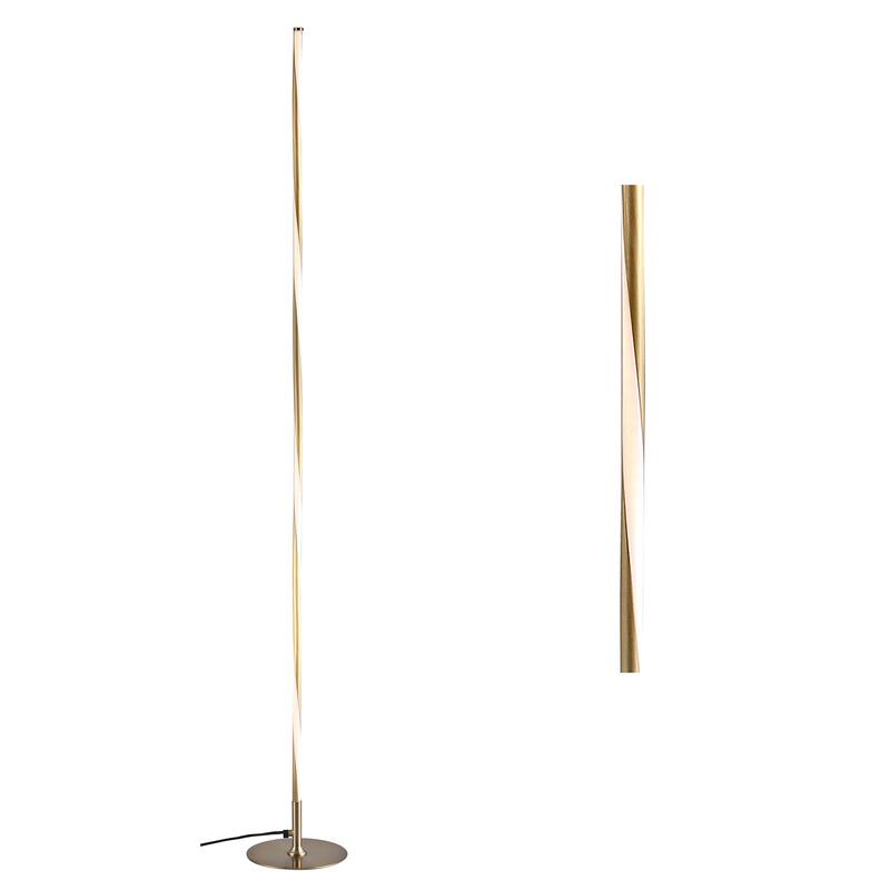 Iris 63.75" LED Integrated Floor Lamp, Chrome by JONATHAN Y - Gold
