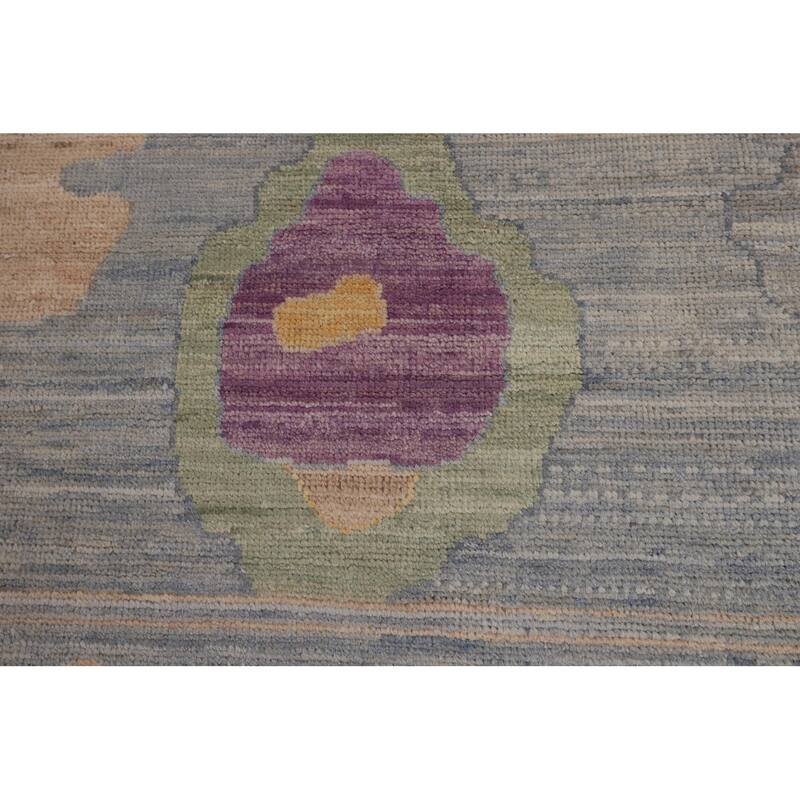 Vegetable Dye Oushak Turkish Large Area Rug Handmade Wool Carpet - 12'5"x 14'9"