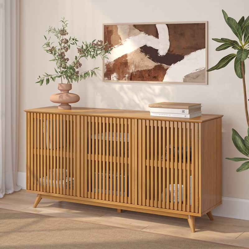 Plank and Beam Mid-Century Modern Buffet Sideboard/TV Stand - Pecan