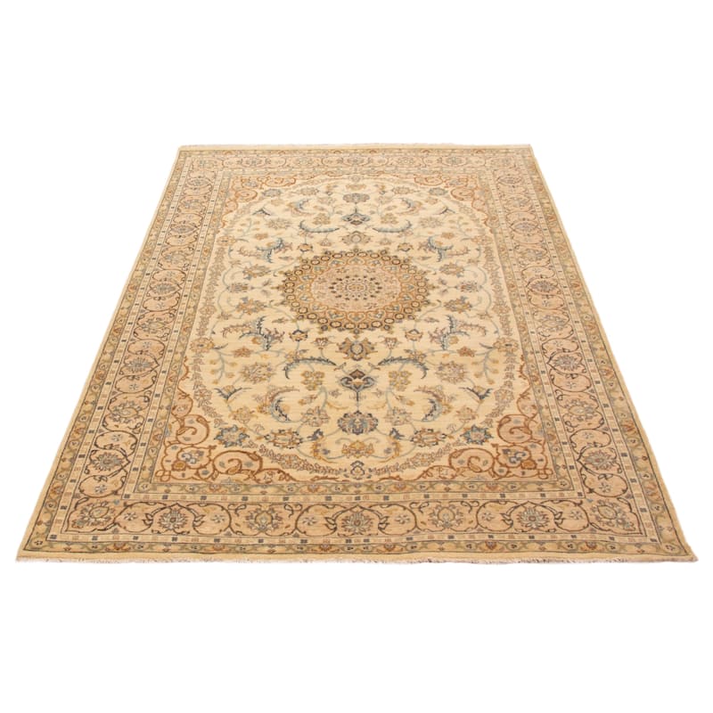 ECARPETGALLERY Hand-knotted Jamshidpour Cream Wool Rug - 6' 7" x 10' 2"