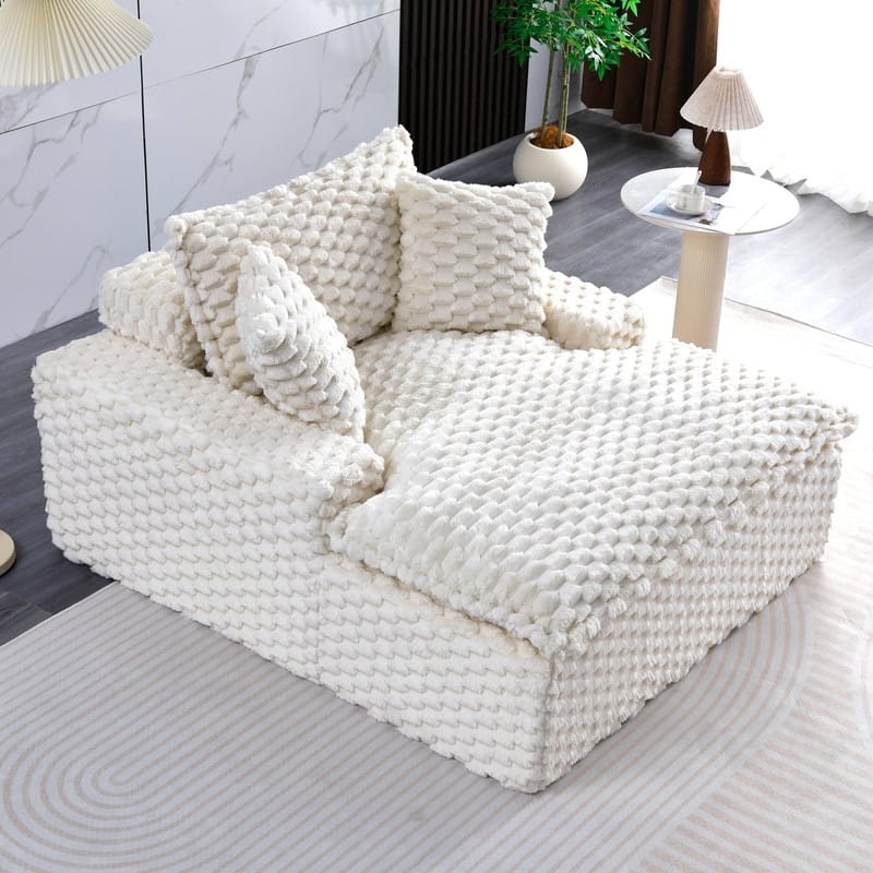 51.2" Corduroy Upholstered Compression Sofa