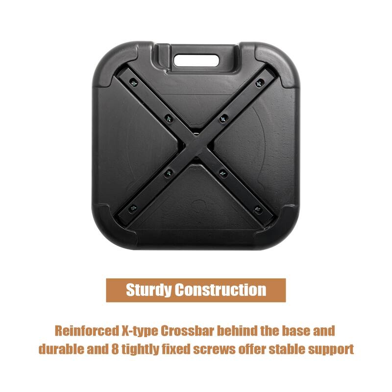 VredHom 53lb Heavy Duty Fillable Umbrella Base - 17.7" L x17.7" W x 14.6" H