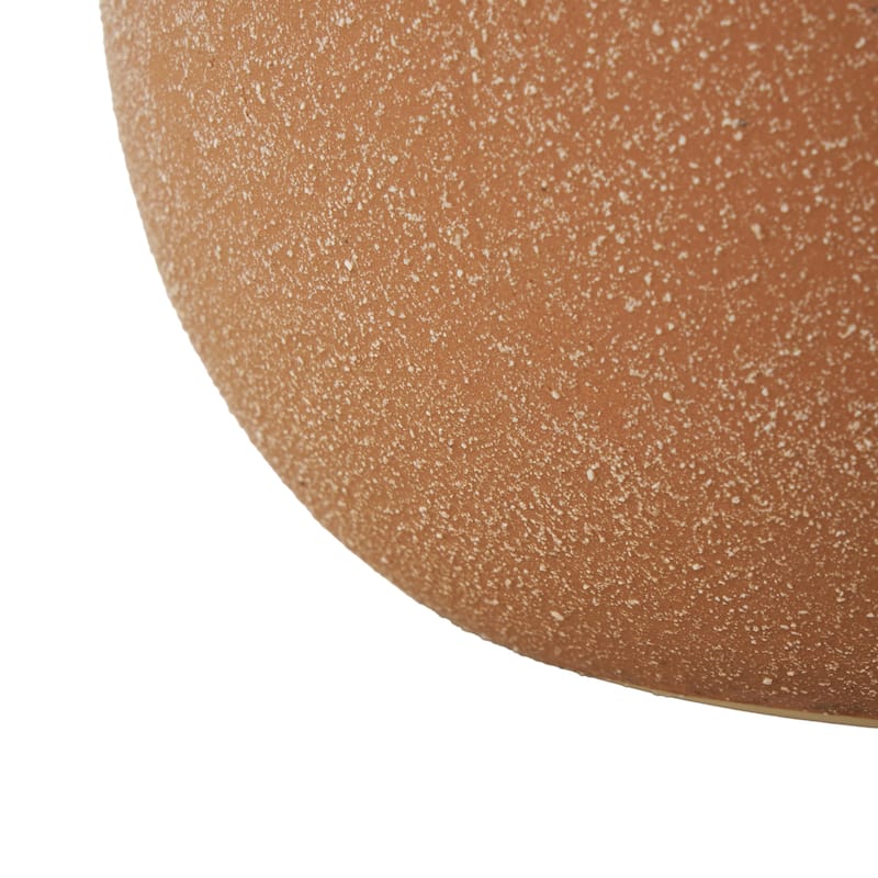 Ceramic Round Wide Decorative Vase with Multicolor Accents and White Speckles - Brown - Roche River Decor