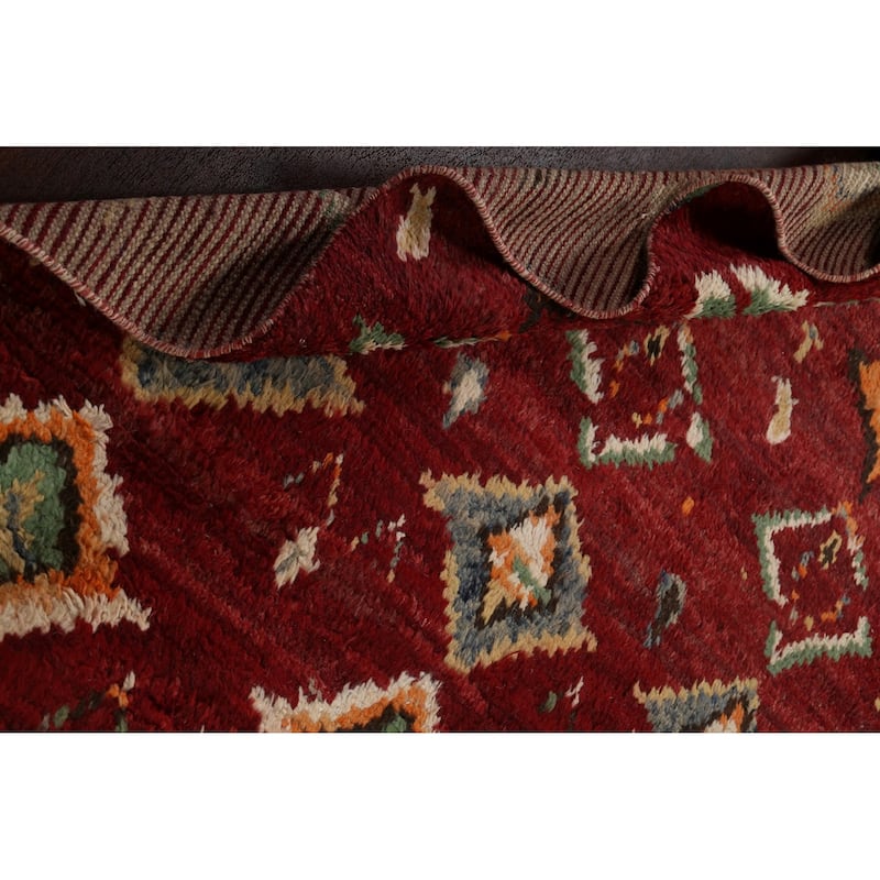 Geometric Tribal Moroccan Oriental Area Rug Hand-knotted Wool Carpet - 7'8" x 10'8"