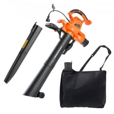 Black-Orange Electric Leaf Blower Vacuum Mulcher 3-in-1 70L Bag - 42.91 x 19.49 x 7.48 in/