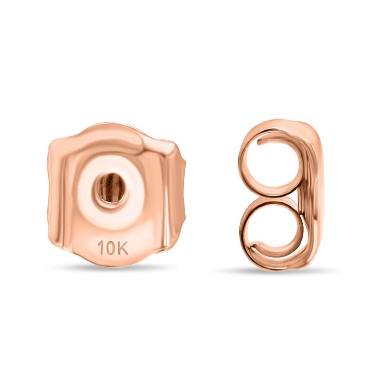 Marquee 1 Carat TW Round Black Diamond Solitaire Stud Earrings in 10K Rose Gold