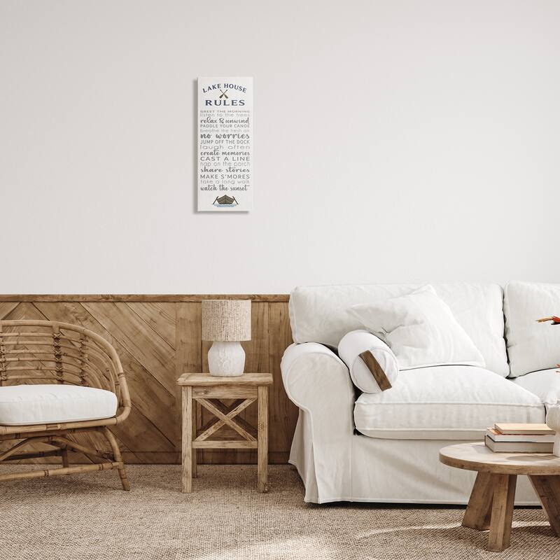 Stupell Fun Lake House Rules Canvas Wall Art Design By Seven Trees Design