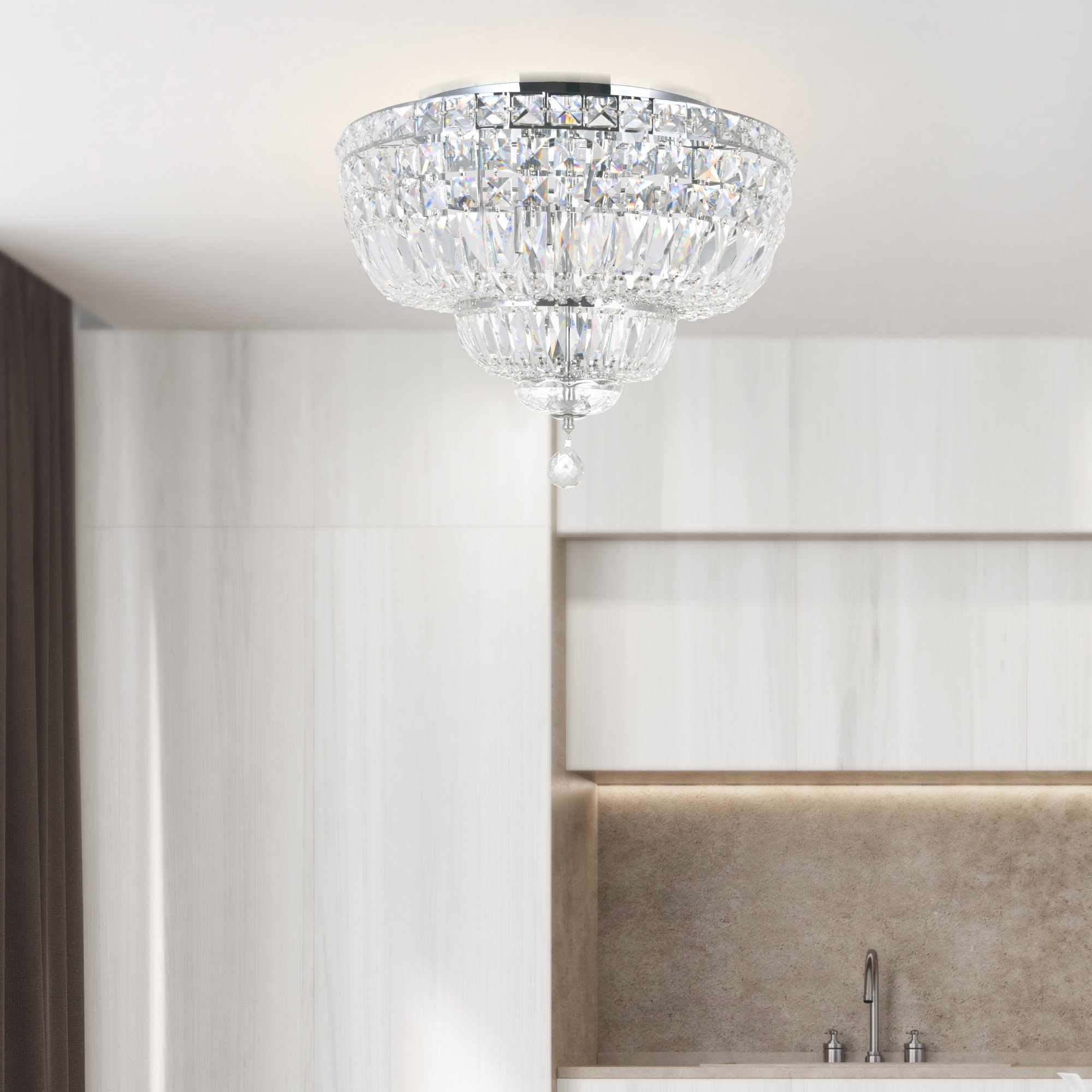 CWI Lighting Stefania 8 Light Chrome Flush Mount