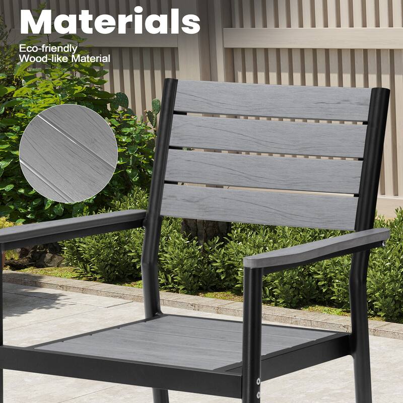 13PC Outdoor Patio Aluminum X-Frame Dining Set Table with Stackable Chairs Umbrella Hole