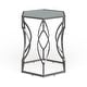 preview thumbnail 10 of 8, Davlin Hexagonal Metal Frosted-glass Accent End Table by iNSPIRE Q Bold