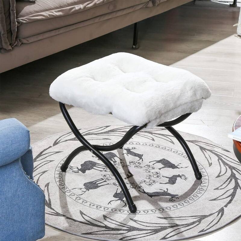 Upholstered Morden Folding Footstool for Home