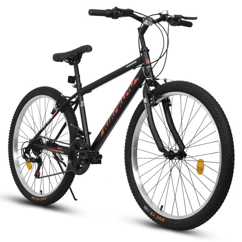 Unisex Mountain Bike - Carbon Steel Frame, Multiple Speeds, Dual V-Brake - 21