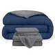 preview thumbnail 34 of 54, Bare Home Down Alternative Reversible Bed-in-a-Bag Dark Blue/Grey, Sheets: Grey - California King