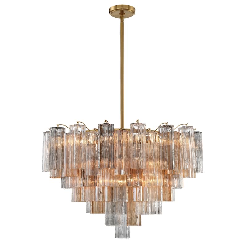 Addis 16 Light Aged Brass Chandelier - 32"W x 21.5"H x 32"D