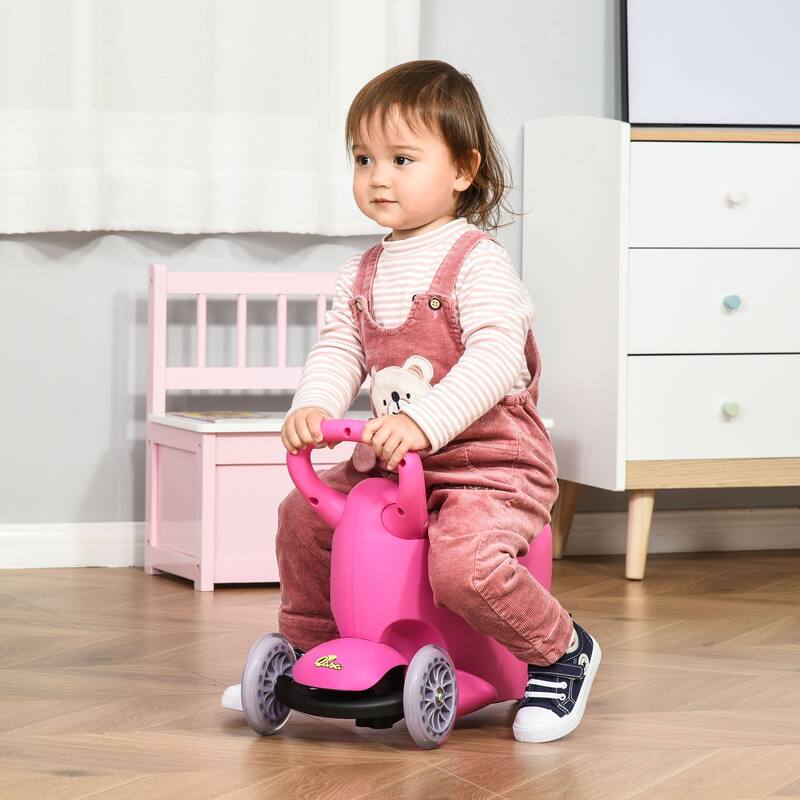 Kids 3-Wheel Scooter with Seat, Adjustable Handle, and Rear Brake for Safe Play