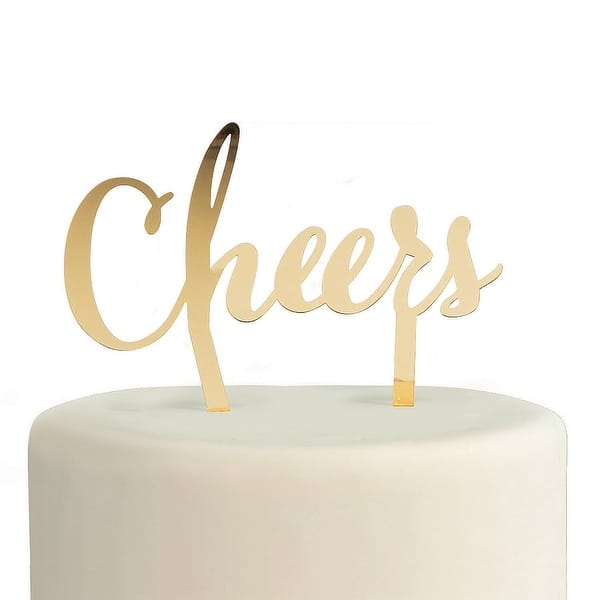 Gold Cheers Cake Topper, Wedding, Home Decor, Wedding & Bridal, 1