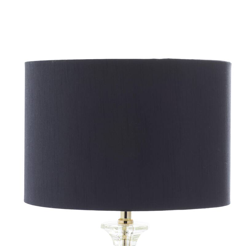 Crystal Room Table or Buffet Lamp with Black Shade and Gold Accents - Black or Gold - Roche River Decor