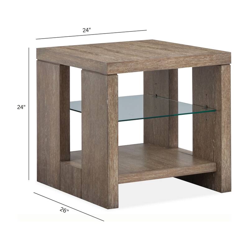 Magnussen Home Conway Spiced Brown Rectangular End Table - 24''W x 26''D x 24''H