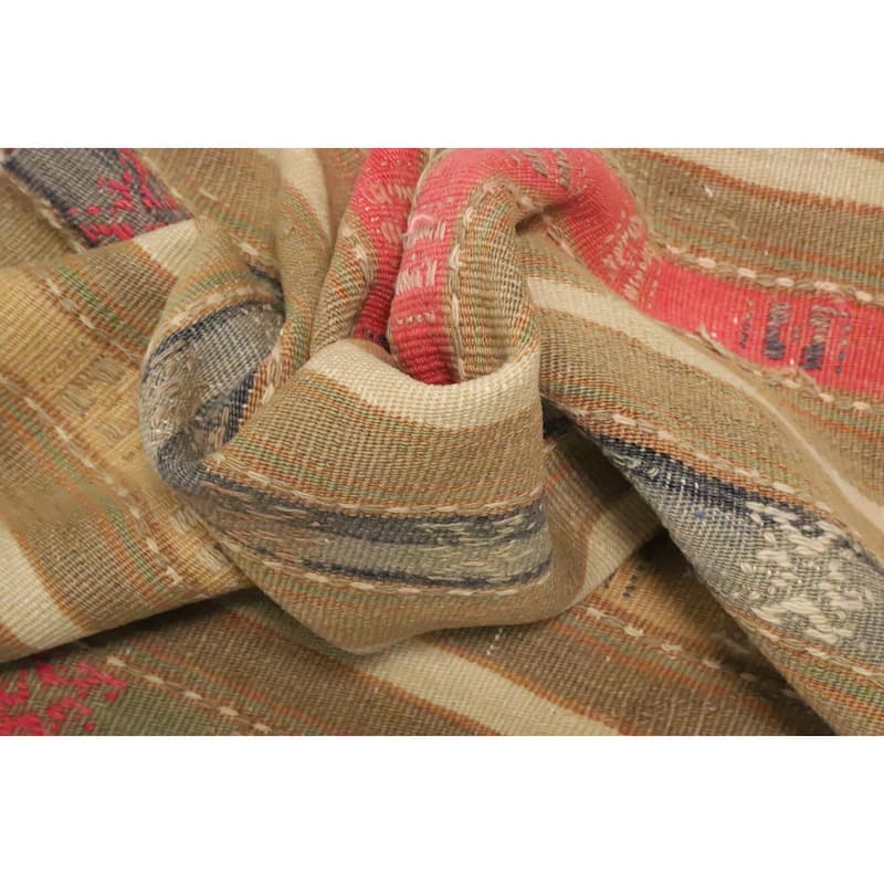 Hand Woven Oriental 100% Wool Carpet Southwestern Tribal Multi-Colored Kilim Area Rug - 6' 8'' X 4' 5''