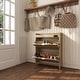 preview thumbnail 3 of 10, Acroma Shoe Storage Cabinet with 2 Flip Drawers Wood - 2-Tier