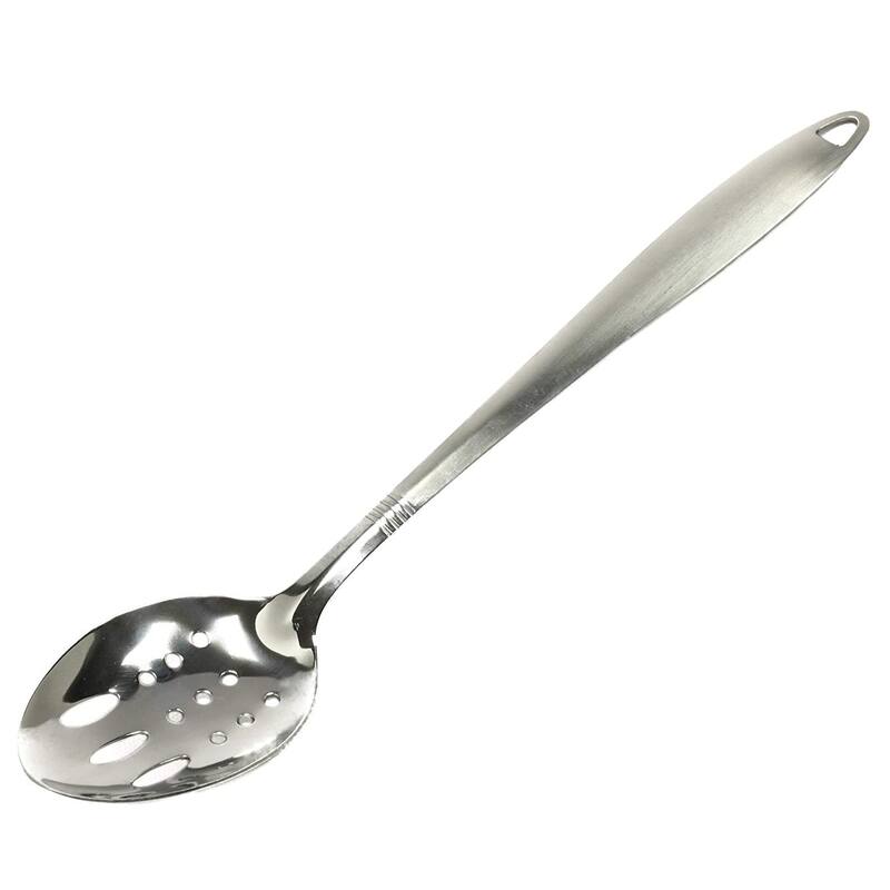 Chef Craft 13" Stainless Steel Slotted Spoon with Attractive Brushed Finish Handle - 3 Pack
