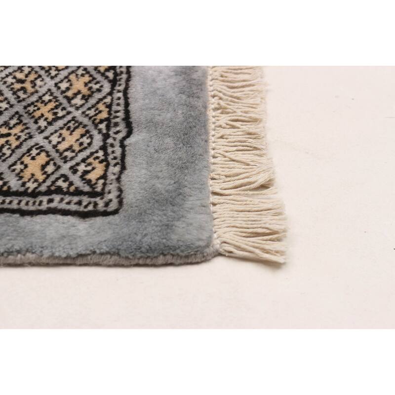 Finest Peshawar Bokhara Denim Blue Rug 6'0" x 9'4" - 6'0 x 9'4