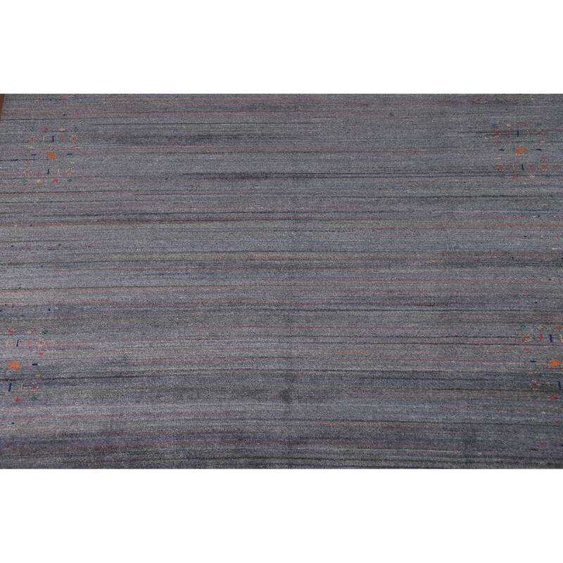 Hand Knotted Oriental 100% Wool Carpet Tribal Tribal Multi-Colored Gabbeh Area Rug - 9' 11'' X 8' 0''