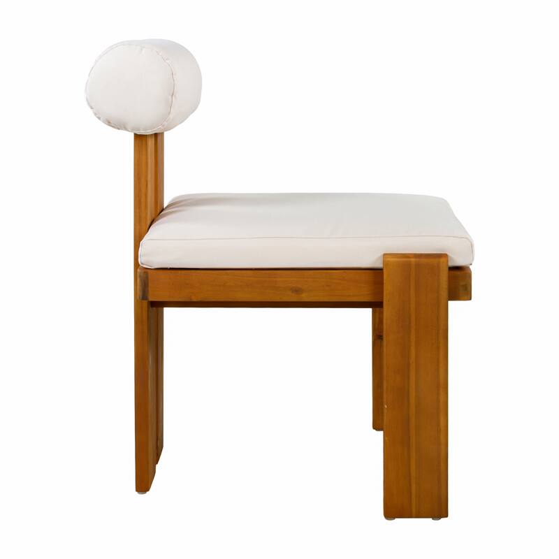 Christopher Knight Home - Ardena Modern Solid Wood Outdoor Dining Set with Round Back Cushioned Chairs