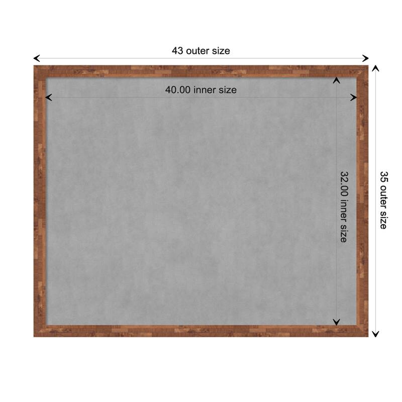 Amanti Art Fresco Light Pecan Framed Magnetic Board - Board Size 40x32