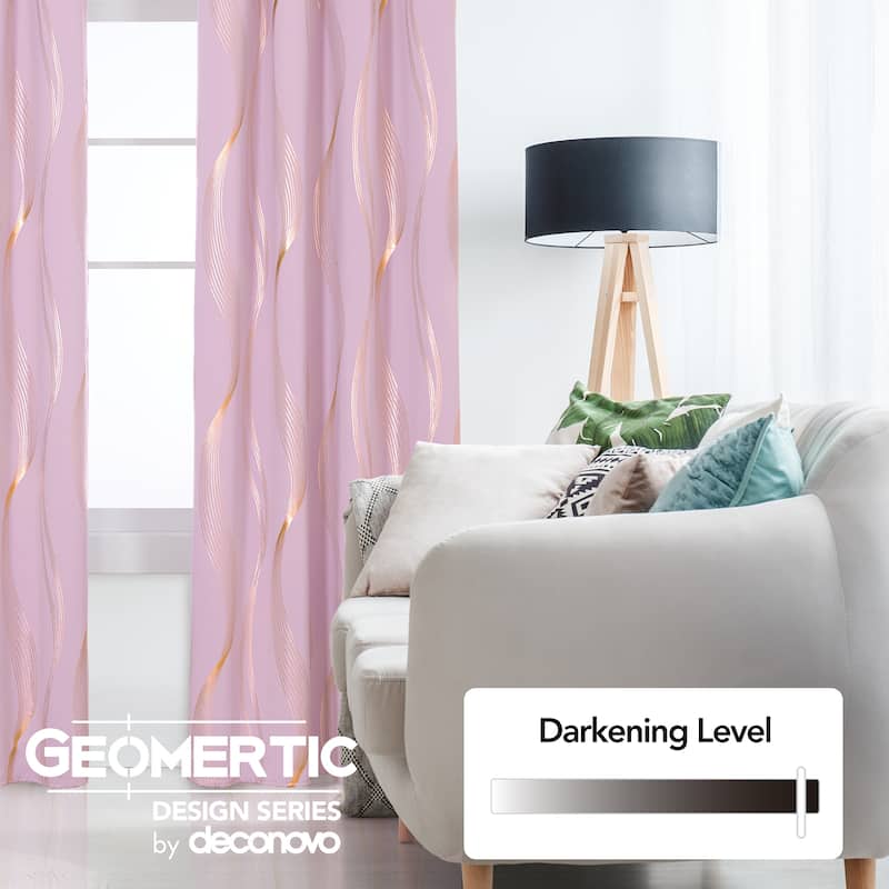 Deconovo Gold Wave 52 Width Curtain (2 Panel)