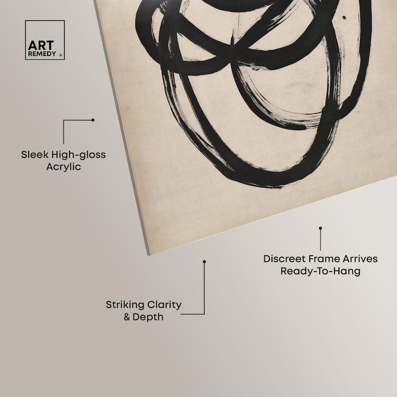 Beige Black I Acrylic by Art Remedy, Ready to Hang