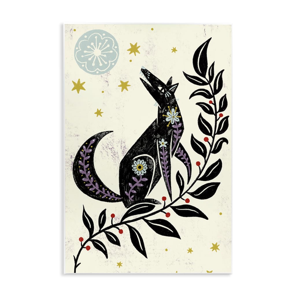 Stupell Howling Winter Wolf Wall Plaque Art Design By Hannah Moren