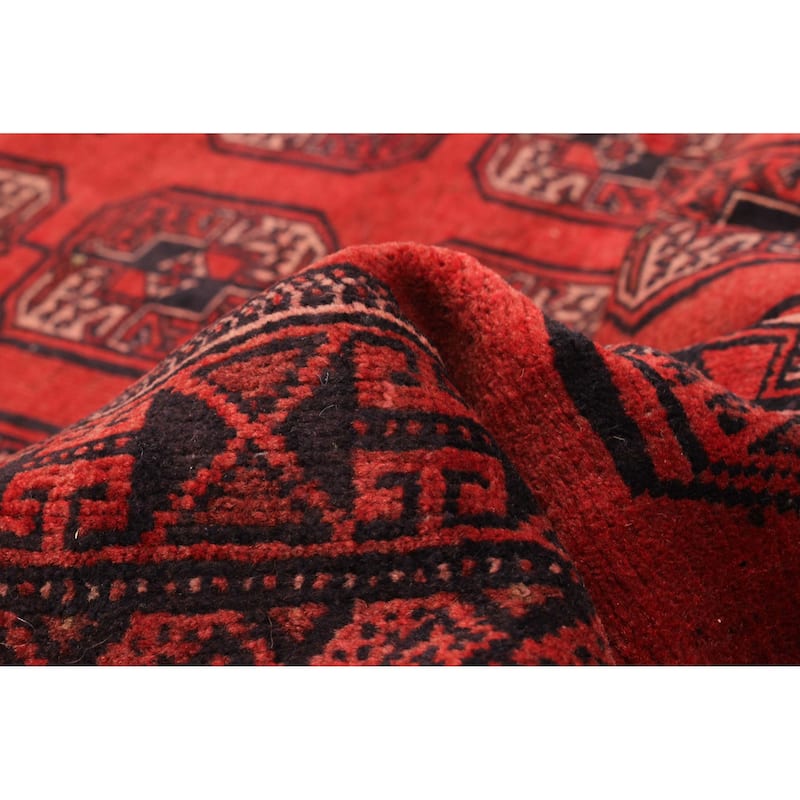 ECARPETGALLERY Hand-knotted Baluch Red Wool Rug - 3'7 x 6'10