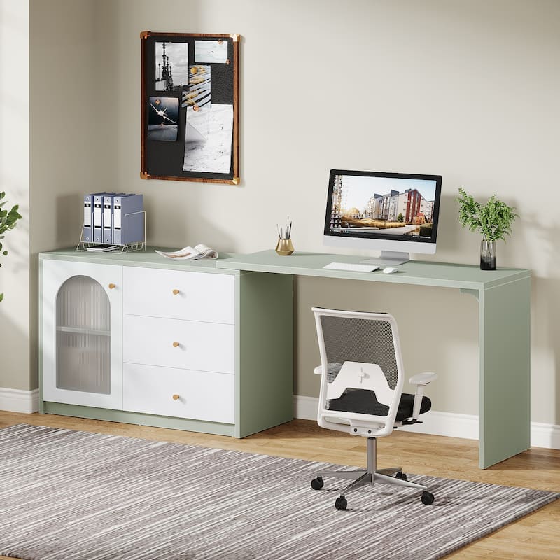 47 Inches Reversible L Shaped Computer Desk for Home Office