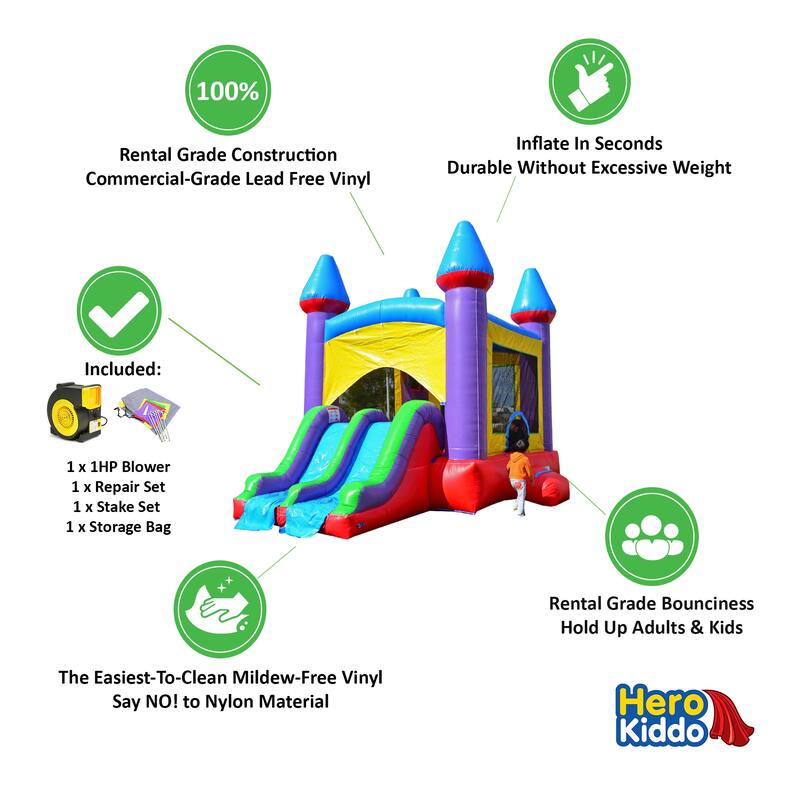 Commercial 12' x 17.5' Bounce House with Slide and Air Blower