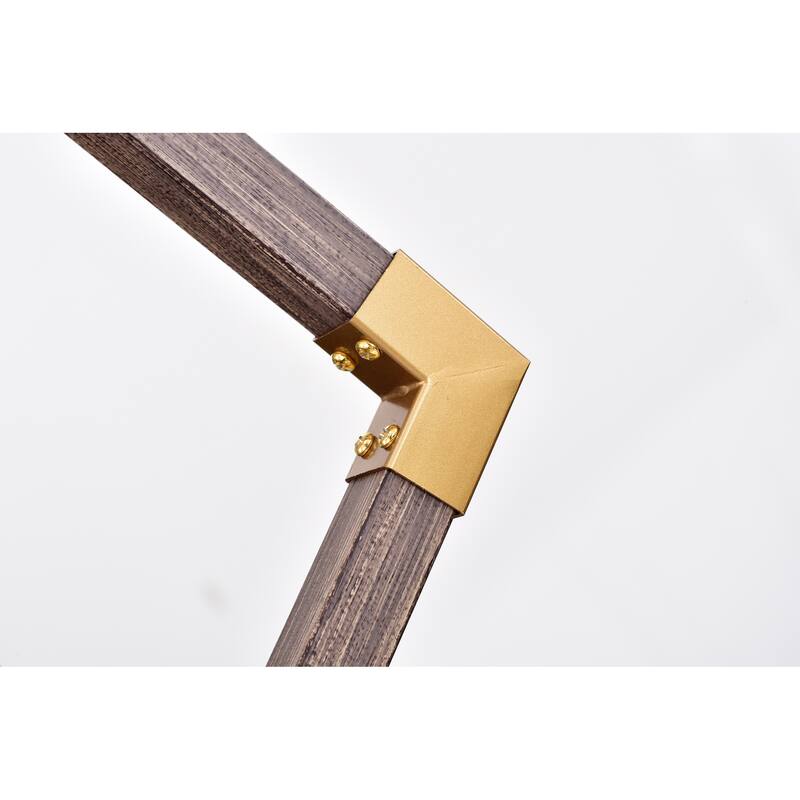 Kara Matte Gold+Wood Grain 4-Light Geometric Chandelier