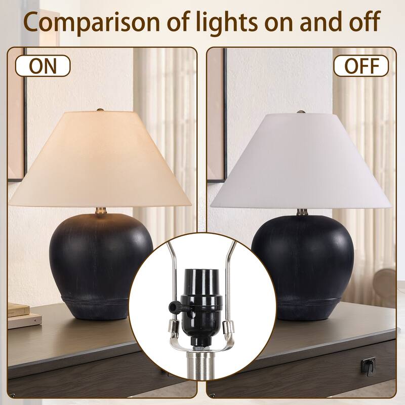Ceramic Table Lamp with Linen Shade