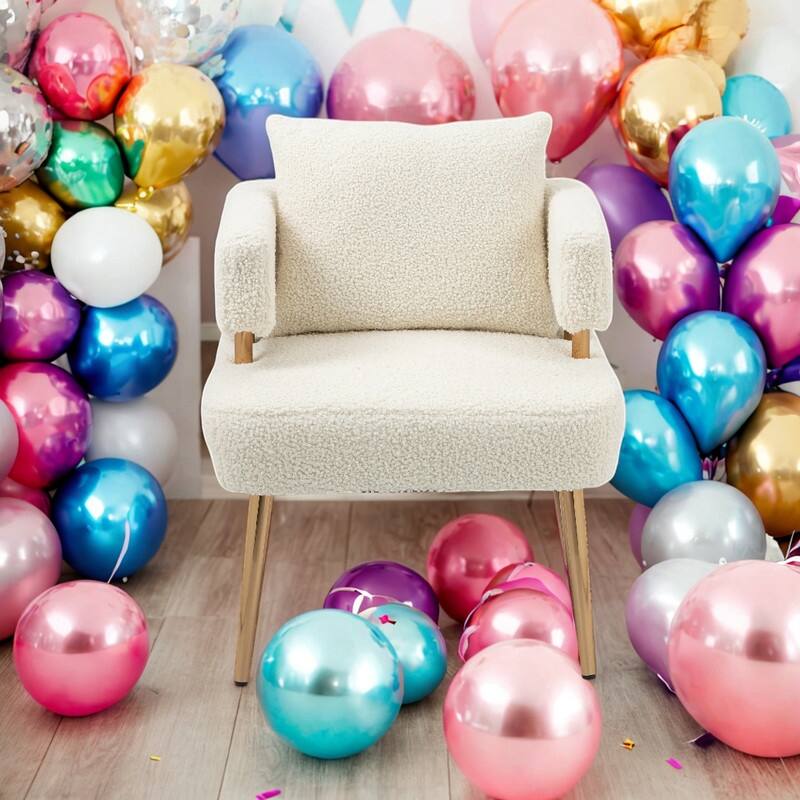 Chic Accent Armchair Leisure Chair Vanity Stool With Ergonomic Backrest