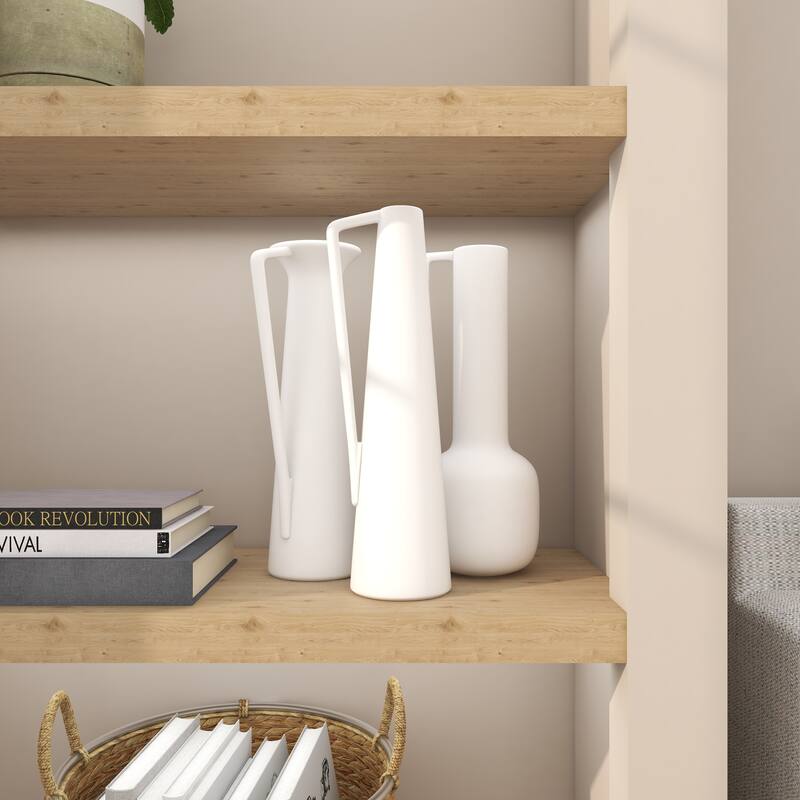 CosmoLiving by Cosmopolitan Ceramic Vase with Handles (Set of 3) - Black or White