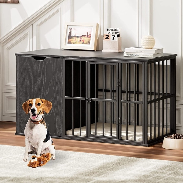 Dog Crate Furniture End Table Dog Kennel with Cushion Pet Crate House Bed Bath Beyond 37403016