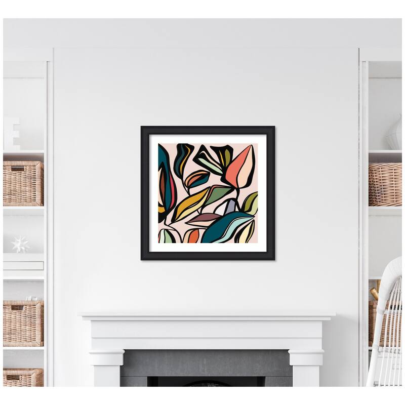 Kate and Laurel Fanciful Ficus SQ Expansion by Alicia Bock Framed Wall Art Print